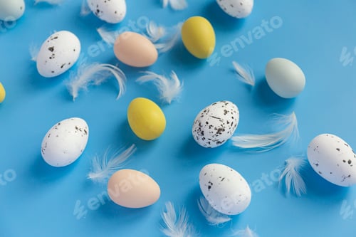 Preview: Eggs on blue background