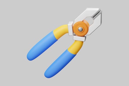 Preview: Tool with white handle and blue and yellow grips