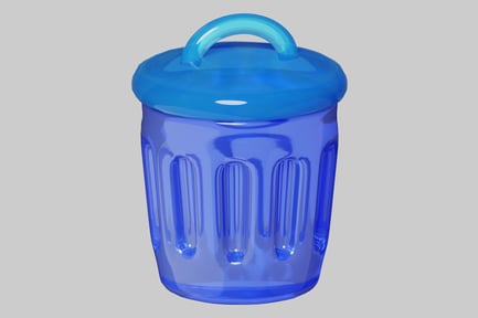 Preview: Blue laboratory waste container prop