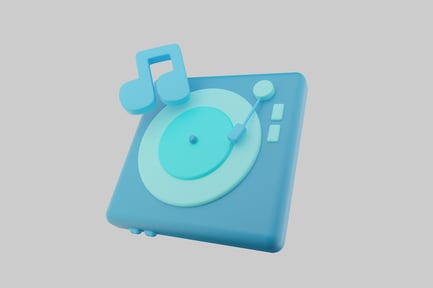 Preview: Cartoon turntable with music note