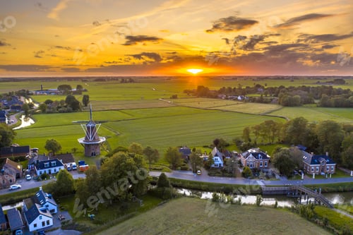 Preview: Aerial view of dutch countryside