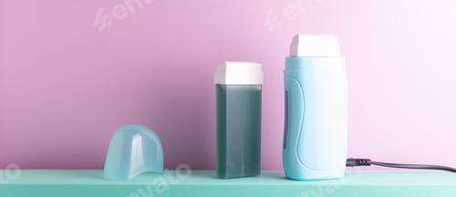 Preview: Electric wax heater and honey roll on wax against purple background.