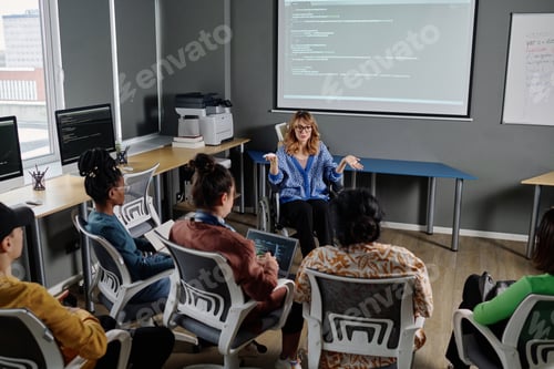 Preview: IT Specialist in Wheelchair Giving Speech to Her Colleagues at Business Meeting