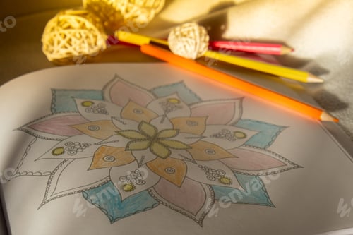 Preview: Mandalas antistress page to combat stress. Relaxing hobby mental wellbeing and art therapy