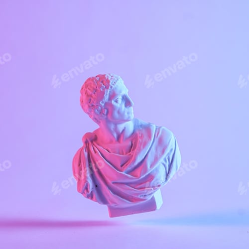 Preview: Floating antique style Grecian or Roman bust
