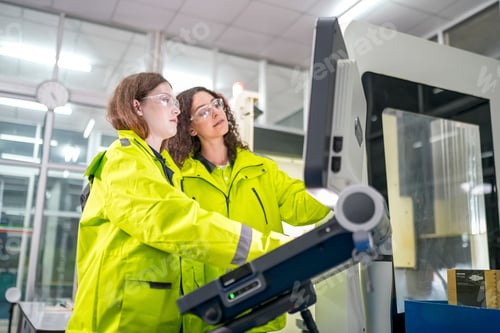 Preview: Women engineers collaborating in a laboratory setting during work hours