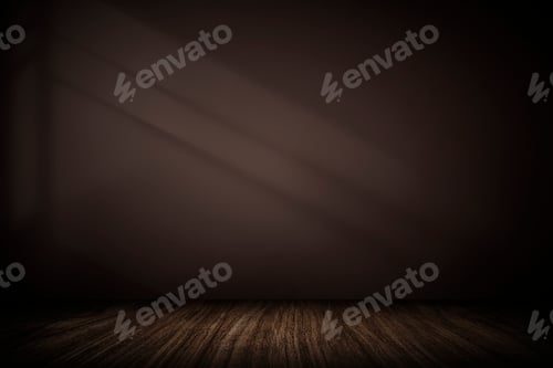 Preview: Empty room with wood floor and brown wall