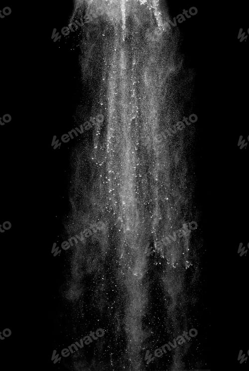 Preview: Steam and powder on a black background