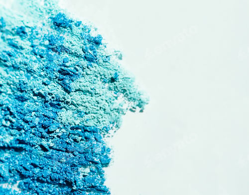 Preview: Close-up of texture of broken blue eyeshadow