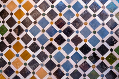 Preview: Colorful Geometric Tile Pattern Close Up