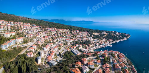 Preview: Aerial view of the enchanting Croatian landscape featuring Rabac and Adriatic Peninsula
