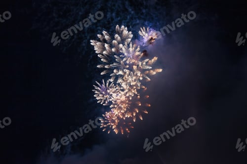 Visualização: fundos de fogos de artifício de férias com faíscas, estrelas coloridas e brilhantes