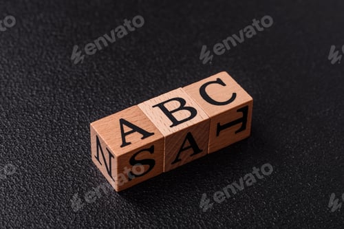Preview: Inscription ABC wooden cubes, conceptual business background