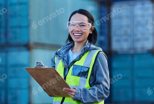 Preview: Construction worker in supply chain logistics, success in woman empowerment and freight shipping co