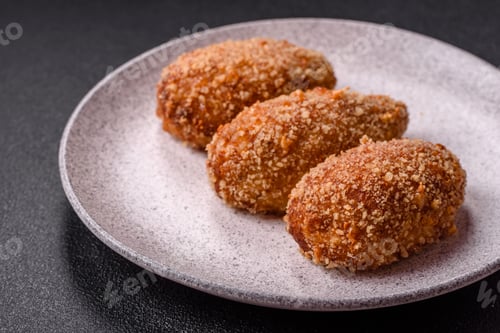 Preview: Delicious fresh cutlet or meatball Kiev style with filling
