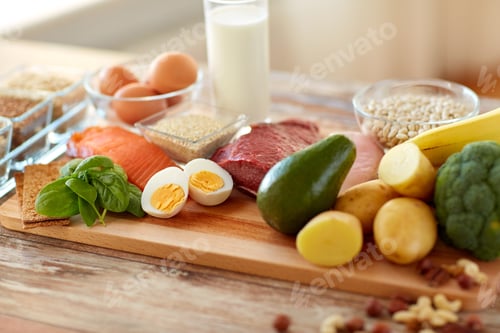 Preview: natural rich in protein food on table