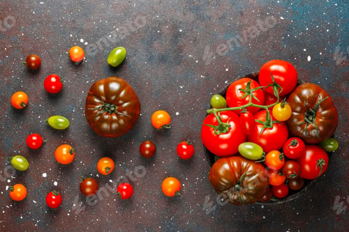Preview: Fresh organic various tomatoes.