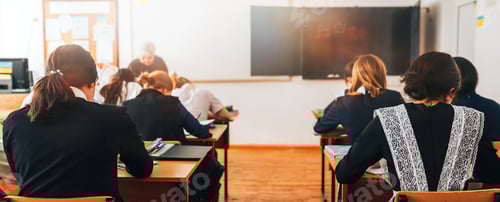 Preview: Students at school on lesson