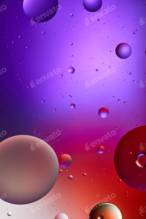 Preview: creative abstract purple and red color texture from mixed water and oil bubbles