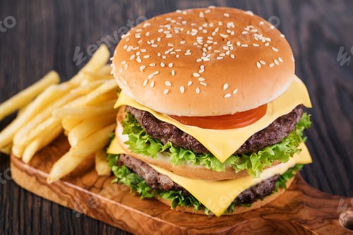 Preview: burger and french fries