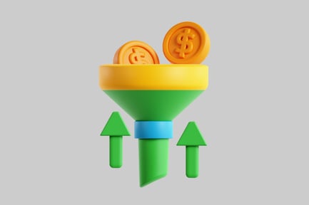 Preview: Money funnel with rising arrows