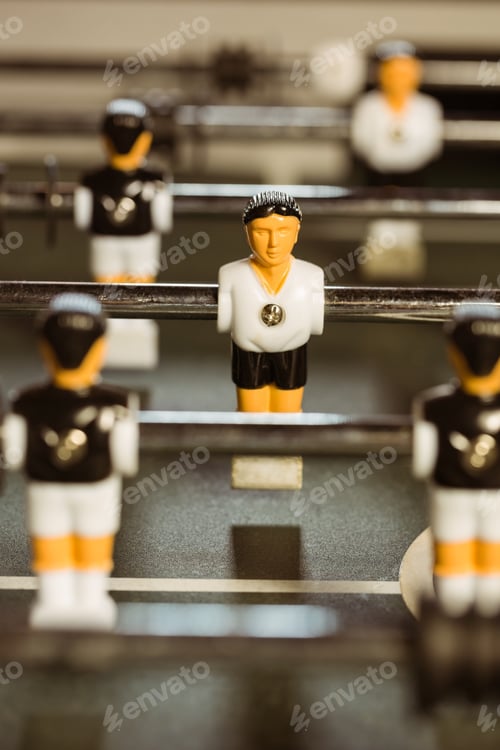 Preview: Close up of table football high angle view