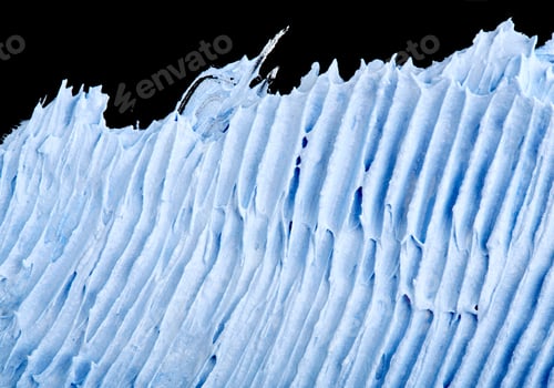 Preview: Structural Plaster Blue On A Black Background. White Cream. Paint Smear. Plasticine