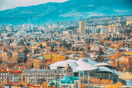 Preview: Tbilisi, Georgia. Top View Of Famous Landmark Justice House. Geo