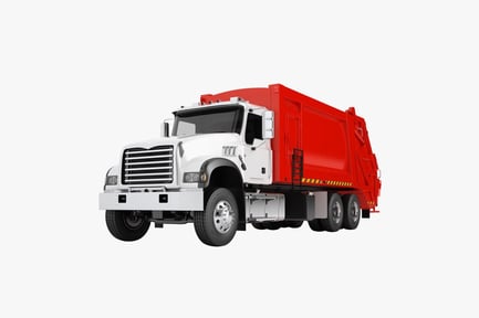 Preview: Red and White Refuse Truck