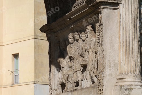 Preview: Benevento: Arco di Traiano, Roman arch, at morning
