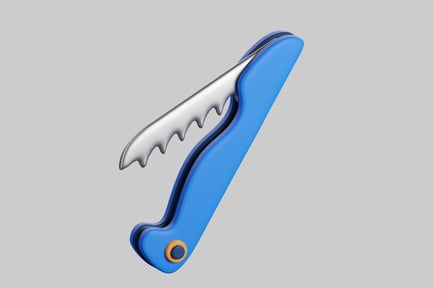 Preview: Knife with blue handle and silver blade