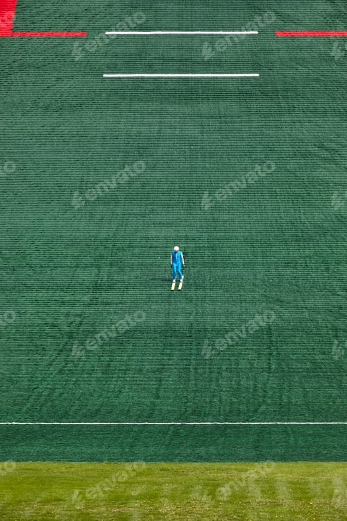 Preview: Ski jump. Artificial track. Sport background. Summer. Vertical