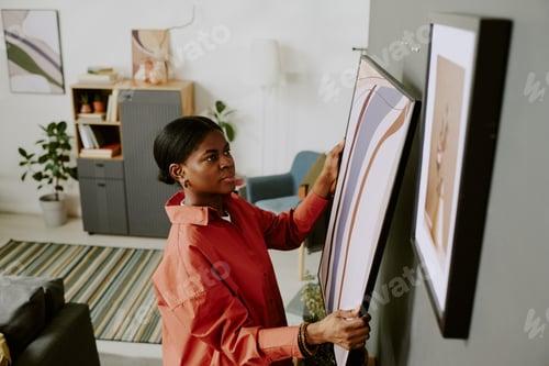 Preview: Black Adult Woman Hanging Wall Art for Home Decor Marketing