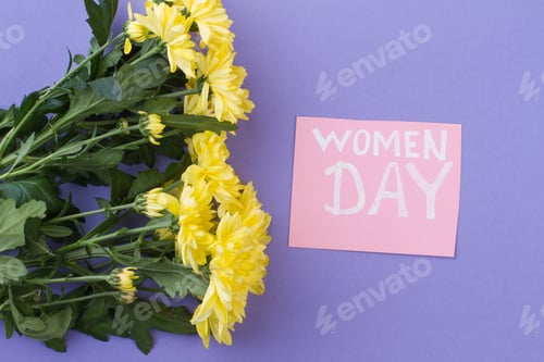 Preview: Yellow flowers gift for a women day.