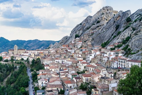 Preview: Aerial shot of Pietrapertosa, Basilicata, Italy