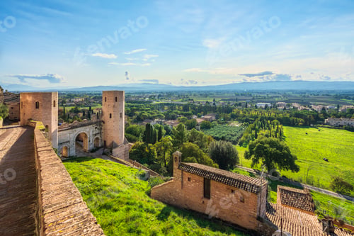 Preview: Spello, roman Porta Venere or Venus Gate. Perugia, Umbria, Italy.