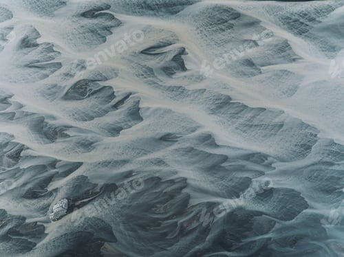 Preview: Aerial view of braided river patterns in Iceland