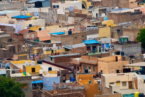 Preview: Aerial view of Jodhpur Blue City. Jodphur, Rajasthan, India