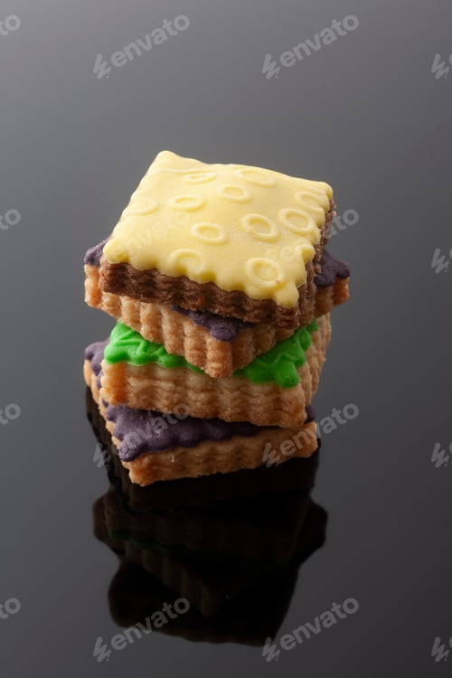 Preview: Sweet cookies on a black background.