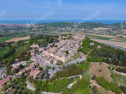 Preview: Aerial view of Gradara town in Italy