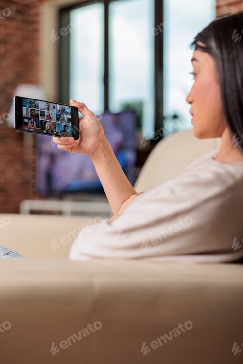Preview: Asian woman on video call meeting online communication