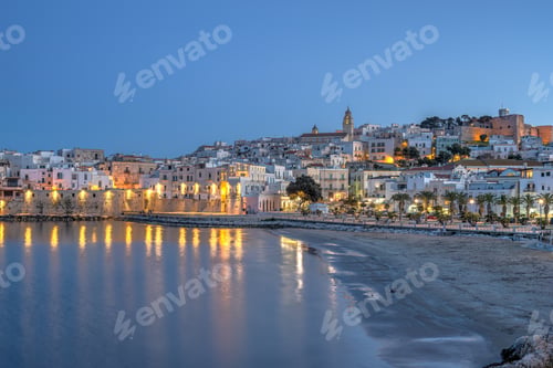 Preview: The old town of Vieste in Puglia, Italy, at dusk