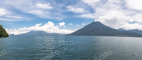 Preview: Panoramic view of Lake Atitlan and San Pedro Volcano - San Marcos La Laguna, Lake Atitlan, Guatemala