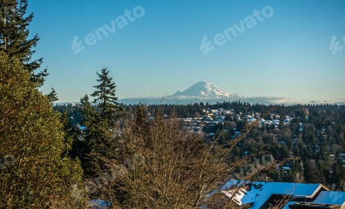 Preview: A View Of Mount Rainier In January From Burien, Washington.