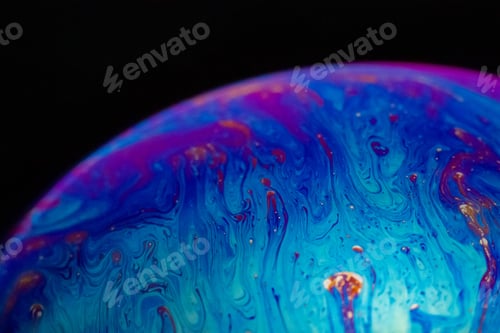 Preview: Macro shot of colorful soap bubble details - perfect for background or wallpaper