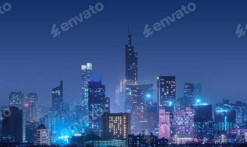 Preview: a city at night with the lights on in the background