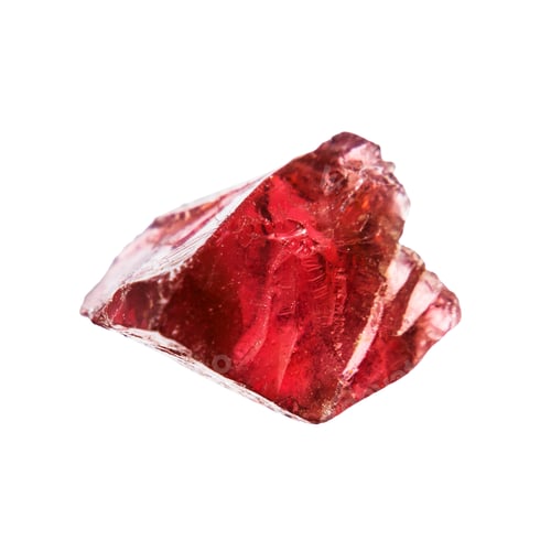 Preview: raw pyrope crystal isolated on white