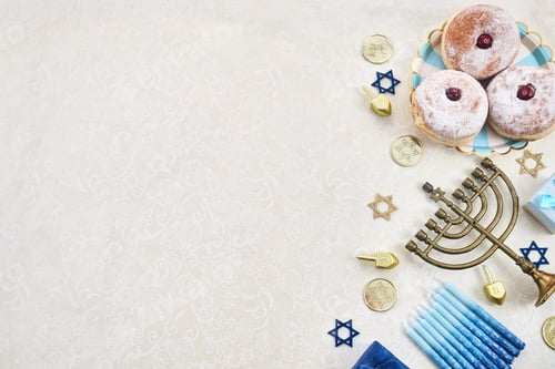 Preview: Hanukkah Celebration framework. Flat Lay