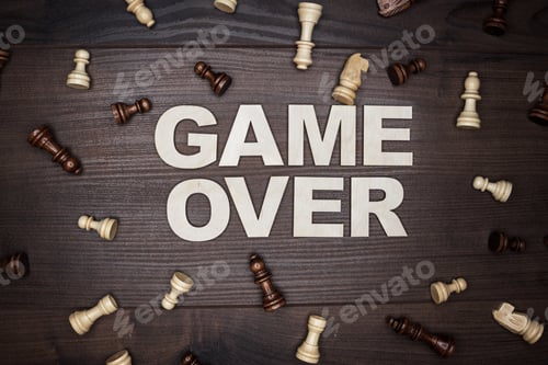 Preview: Game Over Concept On Wooden Background