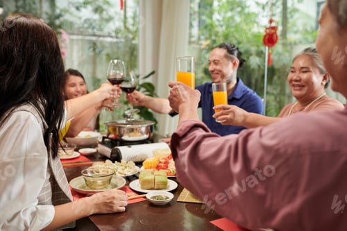 Preview: Family Toasting at Dinner Table